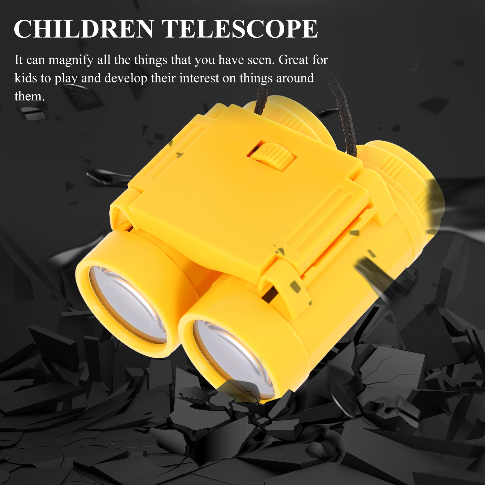 Kids Outdoor Gifts - Yellow Children Binoculars Adjustable Distance Creative
