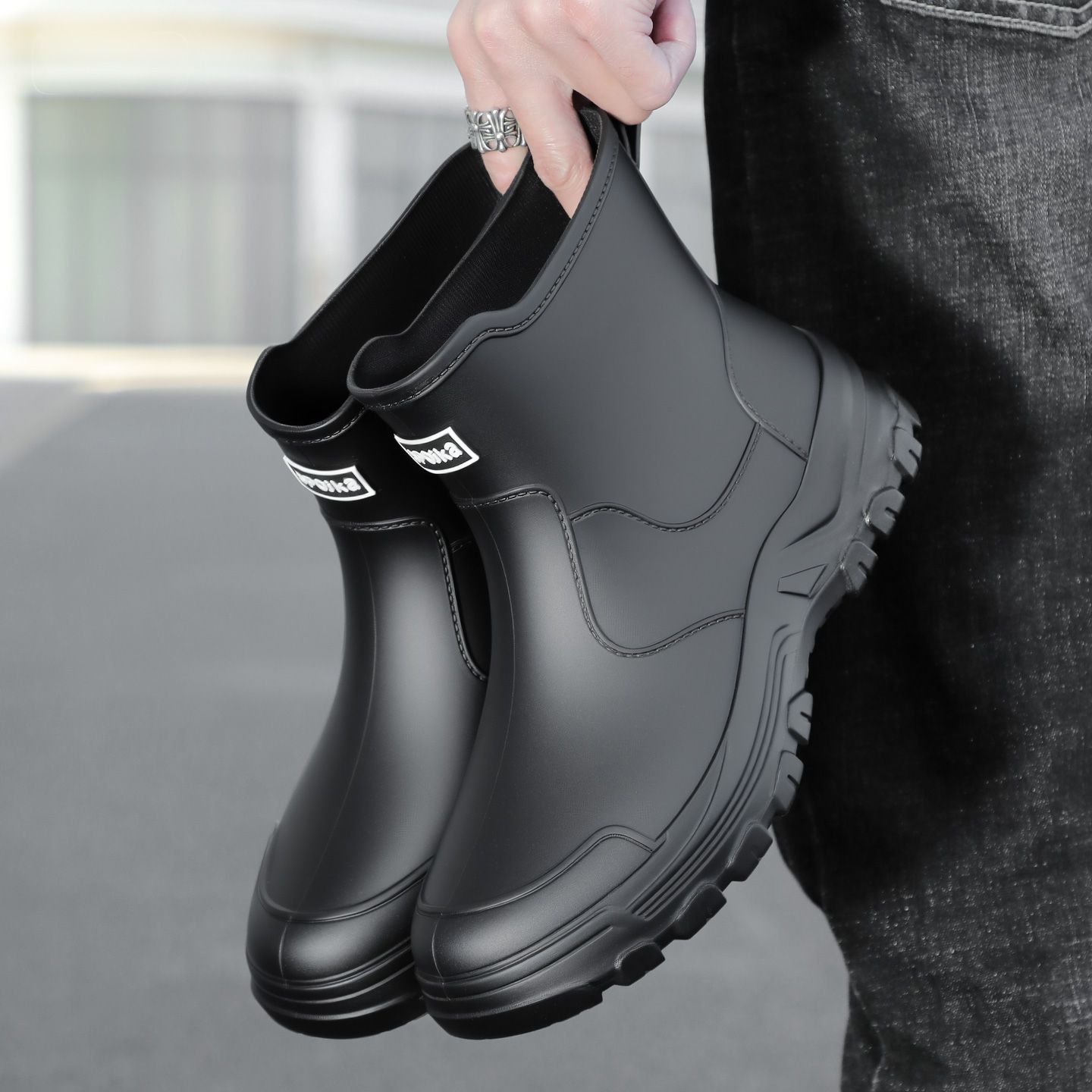 Kids Outdoor Boots - Fashionable new style men's mid-calf rain