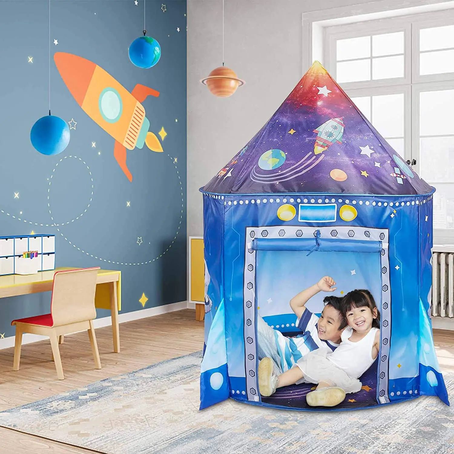 Rocket Ship Kids Tent Pop Up P - огляд і ціна Kids Outdoor Play Tent