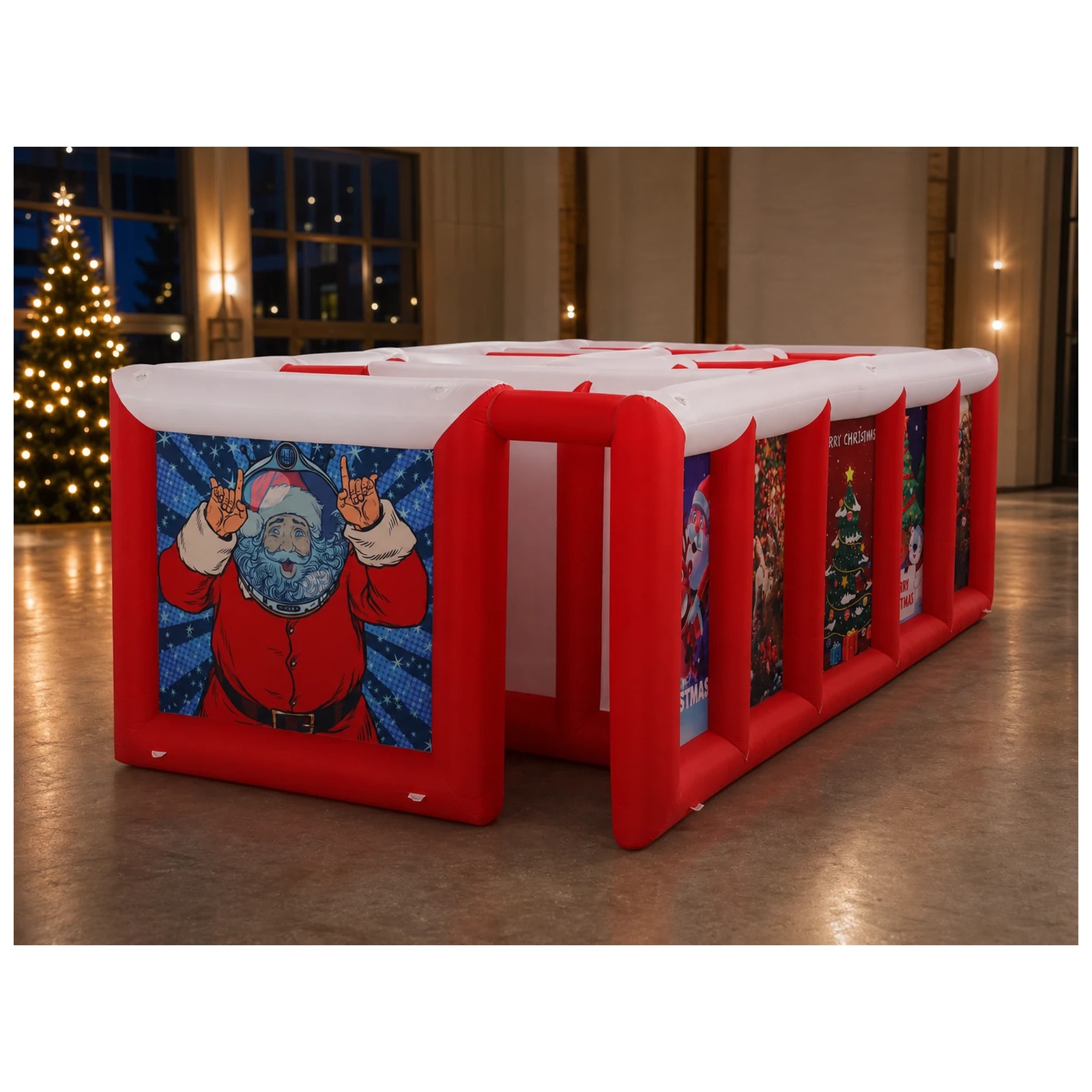 Large Red White Flat Roof Infl - огляд і ціна Kids Outdoor Games