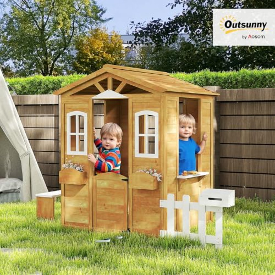 Outdoor playhouse for kids age - огляд і ціна Kids Outdoor Wooden Playhouse